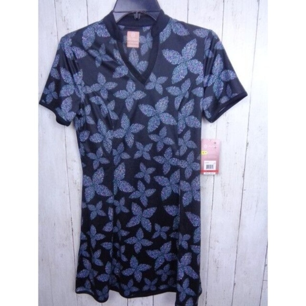 Ben Hogan Short Sleeve Pixel Floral Dress Activewear Performance Womens‎ Size XS